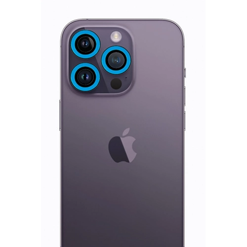 Newface iPhone 13 Pro Max Neon Fosforlu Kamera Lens - Mavi