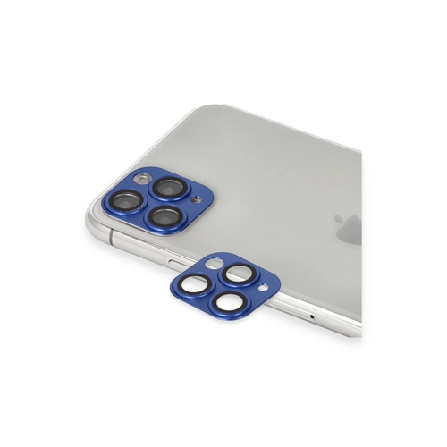Newface iPhone 11 Pro Max Pers Alminyum Kamera Lens - Lacivert