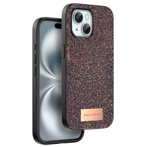 Onegif iPhone 15 Plus Bright Simli Kapak - Derin Mor