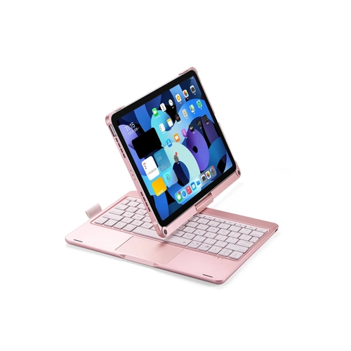 Newface iPad Pro 13 (2024) F13 ATS Klf Magic Dnen Klavyeli Tablet Klf - Pembe