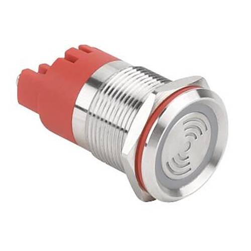 WD19F-P0-S12VR LX 19mm Sabit Sesli Ikl Metal Buzzer - 12V