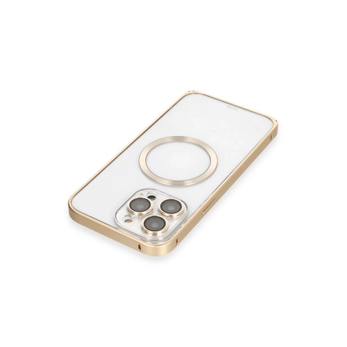Joko iPhone 14 Pro Klf Metal Bumper Magneticsafe Kapak - Gold