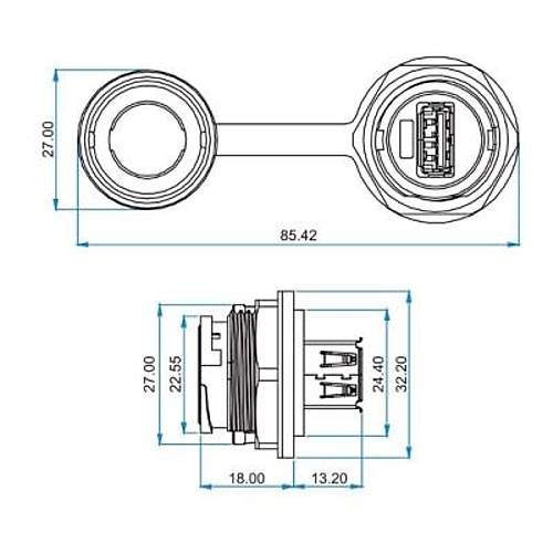 YU-USB3-JSX-01-001 Su Ge�irmez USB Konnekt�r - Di�i
