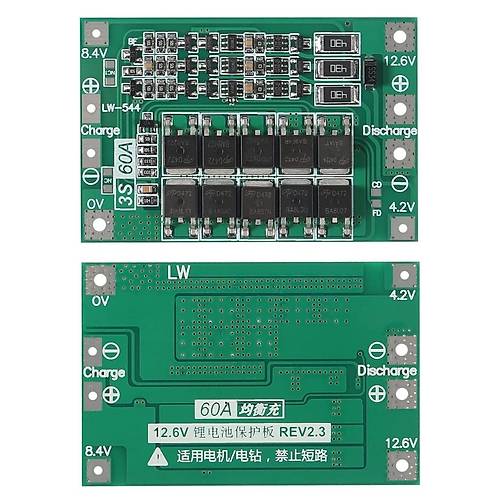 3S 60A BMS 12.6V 18650 Lityum Pil arj Koruma Devresi