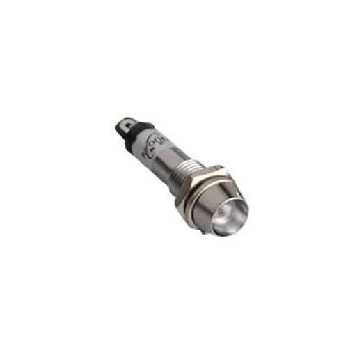 8mm 24V Metal Sinyal Lambas - Beyaz