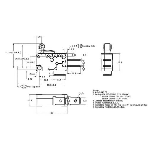 IC-175 Micro Switch Ksa Makara 16A