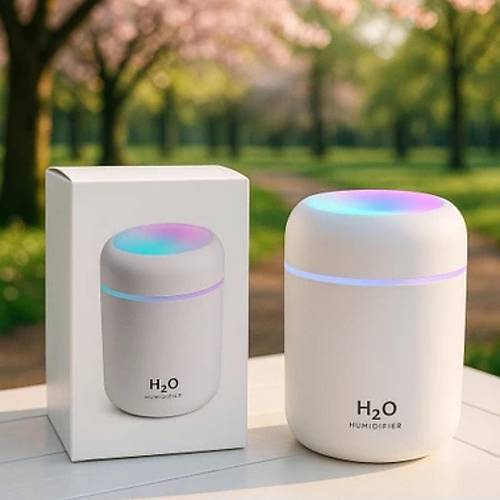 DivexRenkli Led Ikl Hava Nemlendirici USB Colorful Humidifier Beyaz H-17