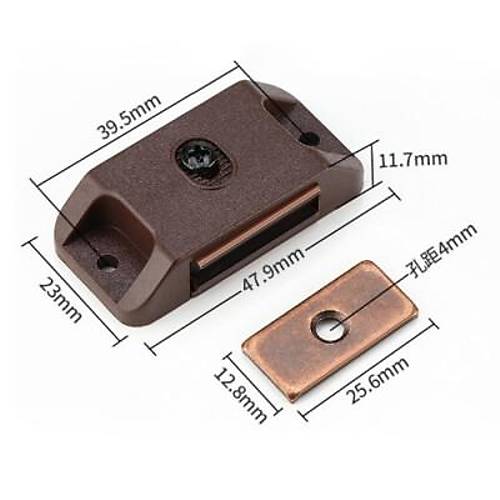 Mknatsl Plastik Mobilya Kapak Kilidi 30x23x13mm - Kahverengi