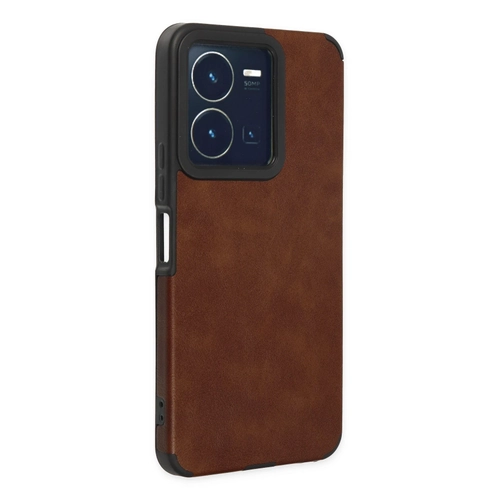 Newface Vivo Y35 Klf Loop Deri Silikon - Kahverengi