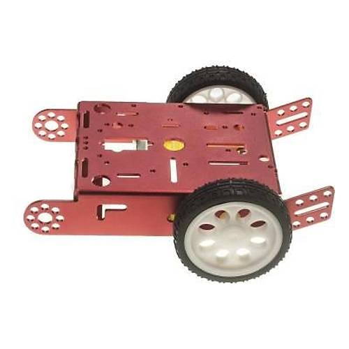 2wd mBot Alminyum Ara Kiti - Krmz (Motor ve Tekerlek Dahil)