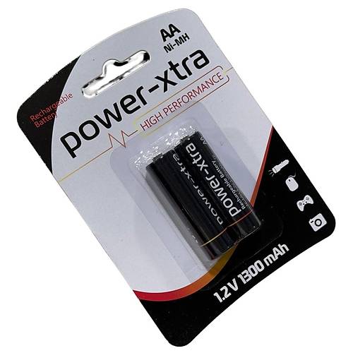 Power-Xtra AA 1300mAh 1.2V Ni-Mh arj Edilebilir Pil - 2'li Blister