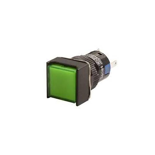 16mm 24V Yeil Anahtarl Kare Buton CD-AF-11DZ/24V/G