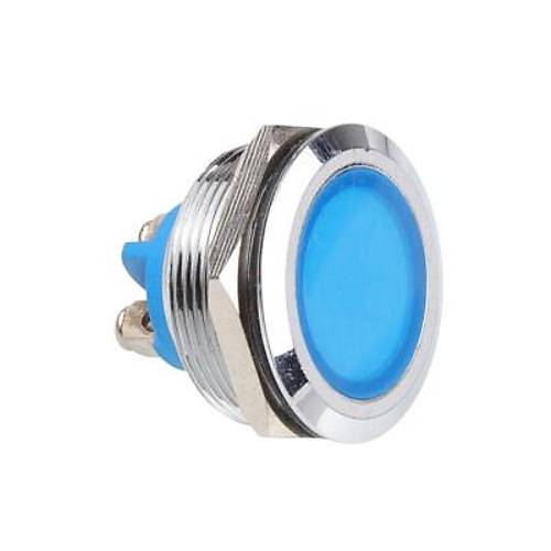 25L-P1 25mm 12-24V Metal Sinyal Lambas - Mavi
