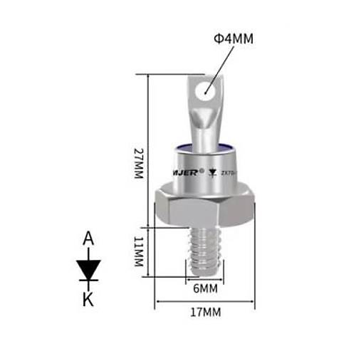 ZX70-12 70A 1200V Metal Vidal Diyot - Katot