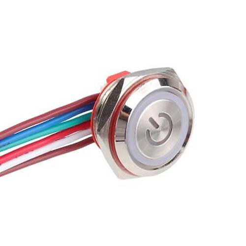 WD16C1-Wired-P1-EC 16mm Dz Yayl RGB Ikl Metal Buton - Kablolu