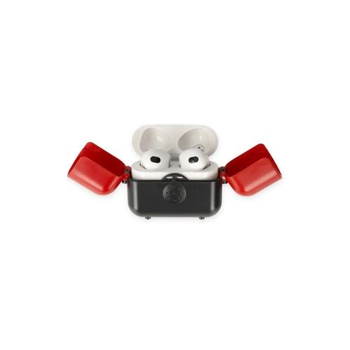 Newface Airpods 3 (3.nesil) Basmal Klf - Siyah-Krmz