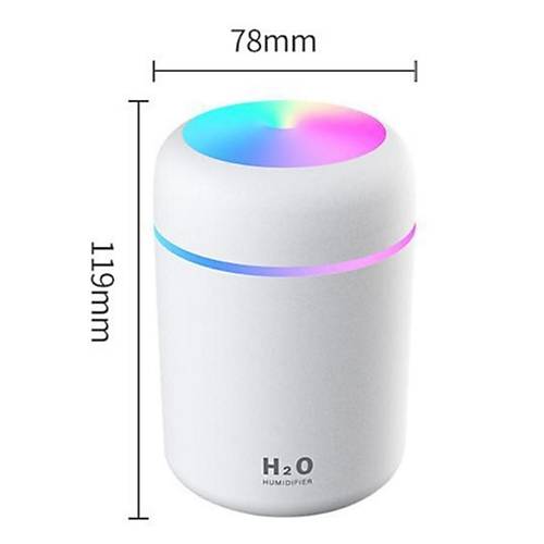 DivexRenkli Led Ikl Hava Nemlendirici USB Colorful Humidifier Beyaz H-17