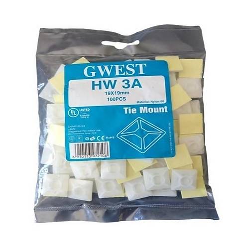 Gwest HW-3A 19x19mm Yapkanl Kroe Beyaz 100 Adet