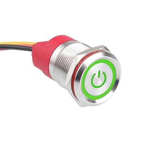 WD19T-P1-EC 19mm Dokunmatik Touch Metal Buton - Yeil