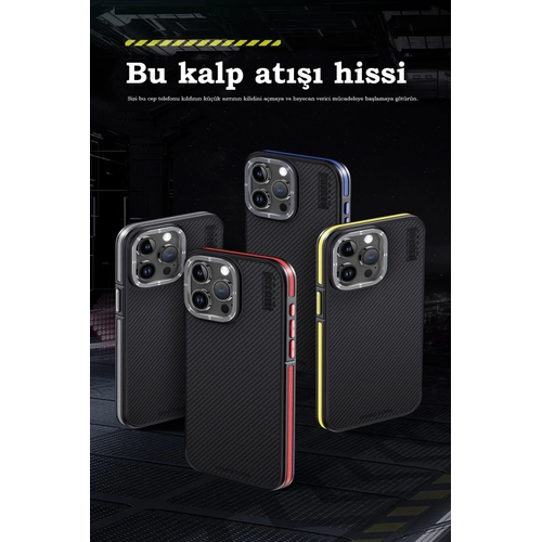 Joko iPhone 15 Pro Klf Aramid 600D Kevlar Karbon Fiber Magsafe Kapak - Sar