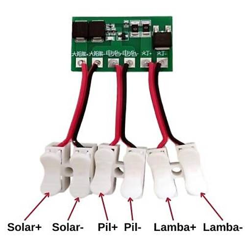 Solar Panel ile Lamba Kontrol Modl - Lipo Pil arj Kart