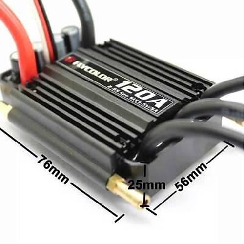 Flycolor Waterproof 120A 2-6S Brushless ESC 5.5V/5A BEC