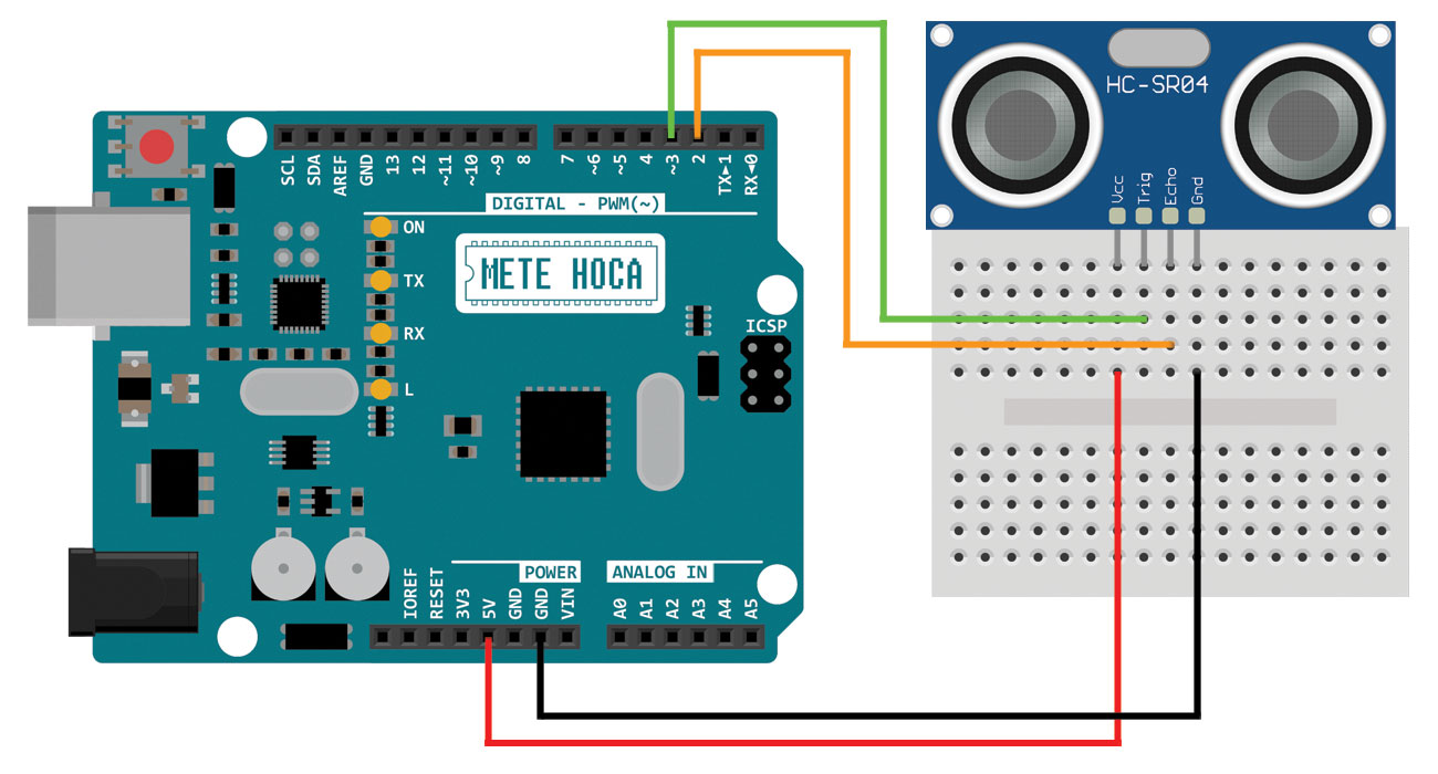 HC-SR04 Arduino Ultrasonik Mesafe Sensörü