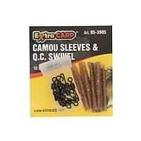 EXTRA CARP Camou Sleeves & Q.C. Swivel 10 Sets