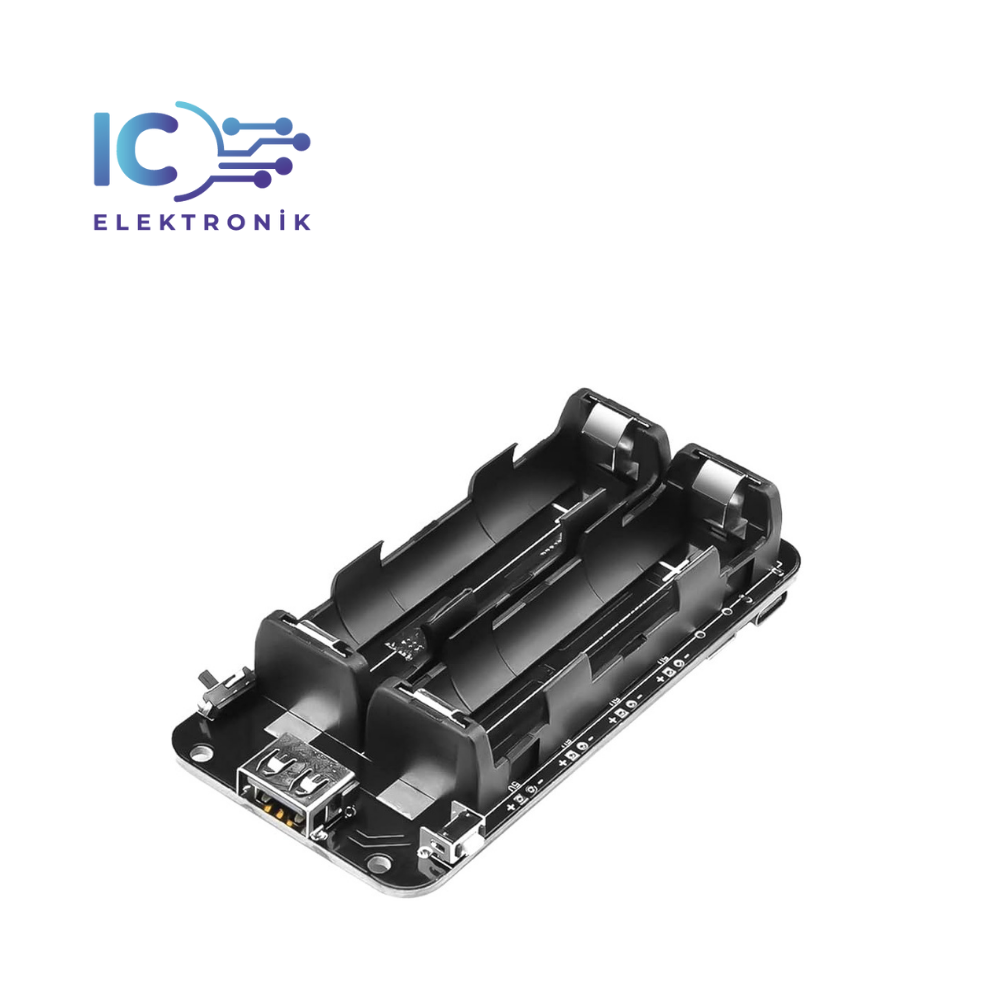 18650 Lityum Pil Yuvası V8 Mikro Usb