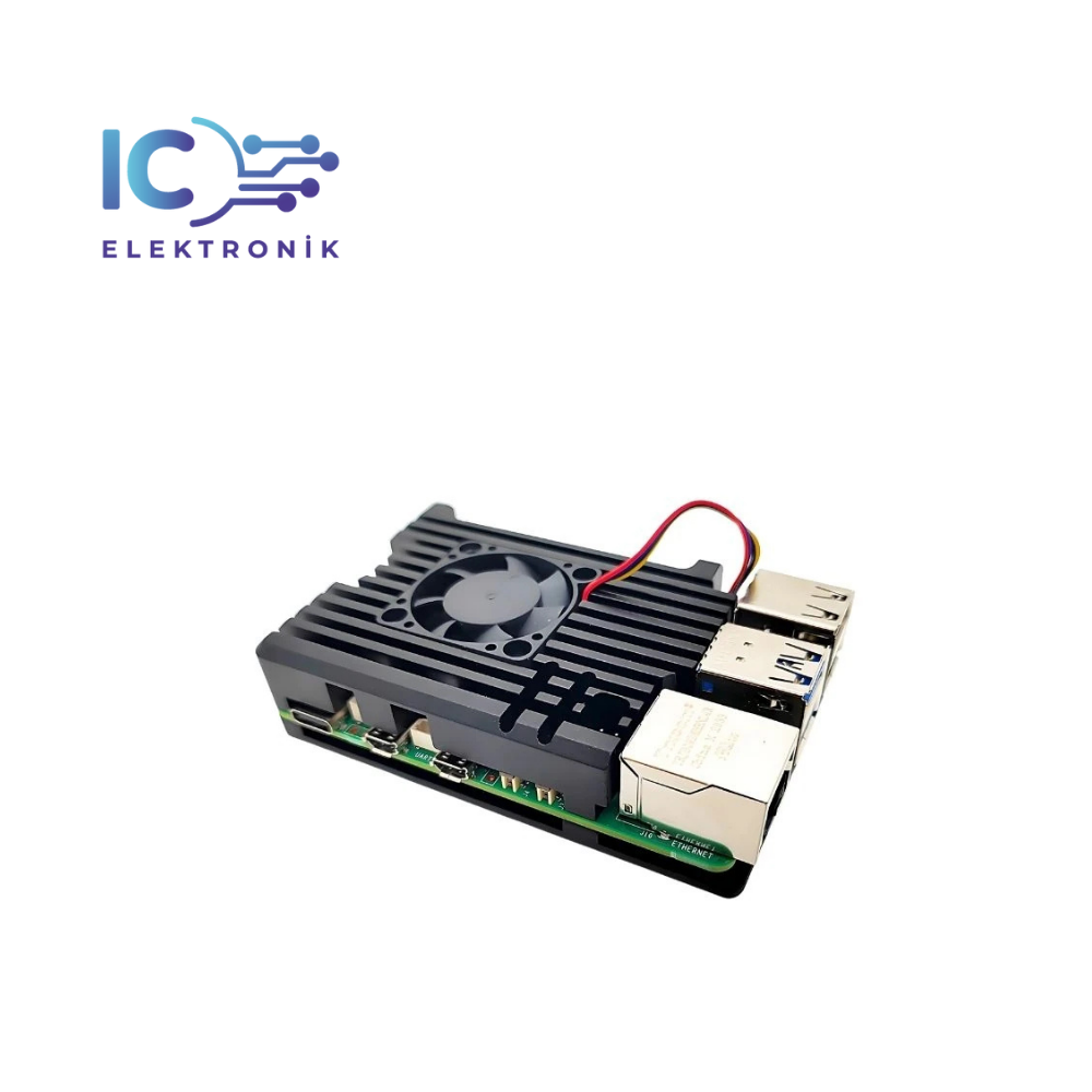 Raspberry Pi 5 Tek Fanlı Alüminyum Kasa