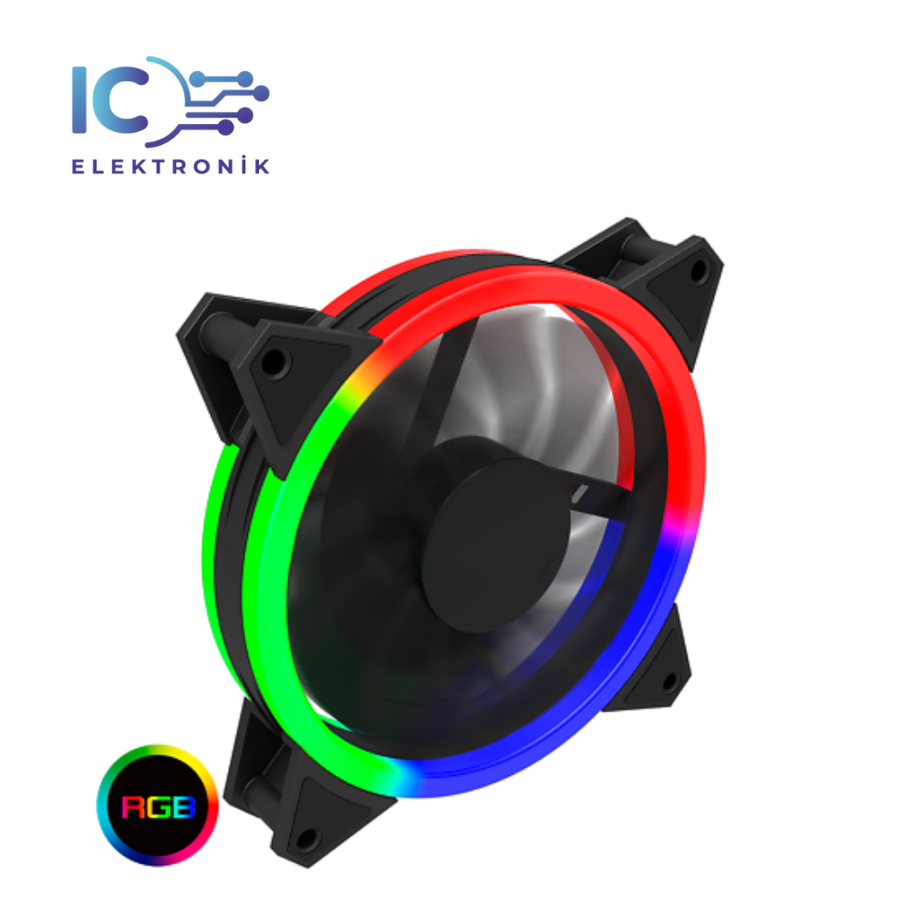Rgb Led Işıklı Rainbow Kasa Soğutucu Fan 12 Cm