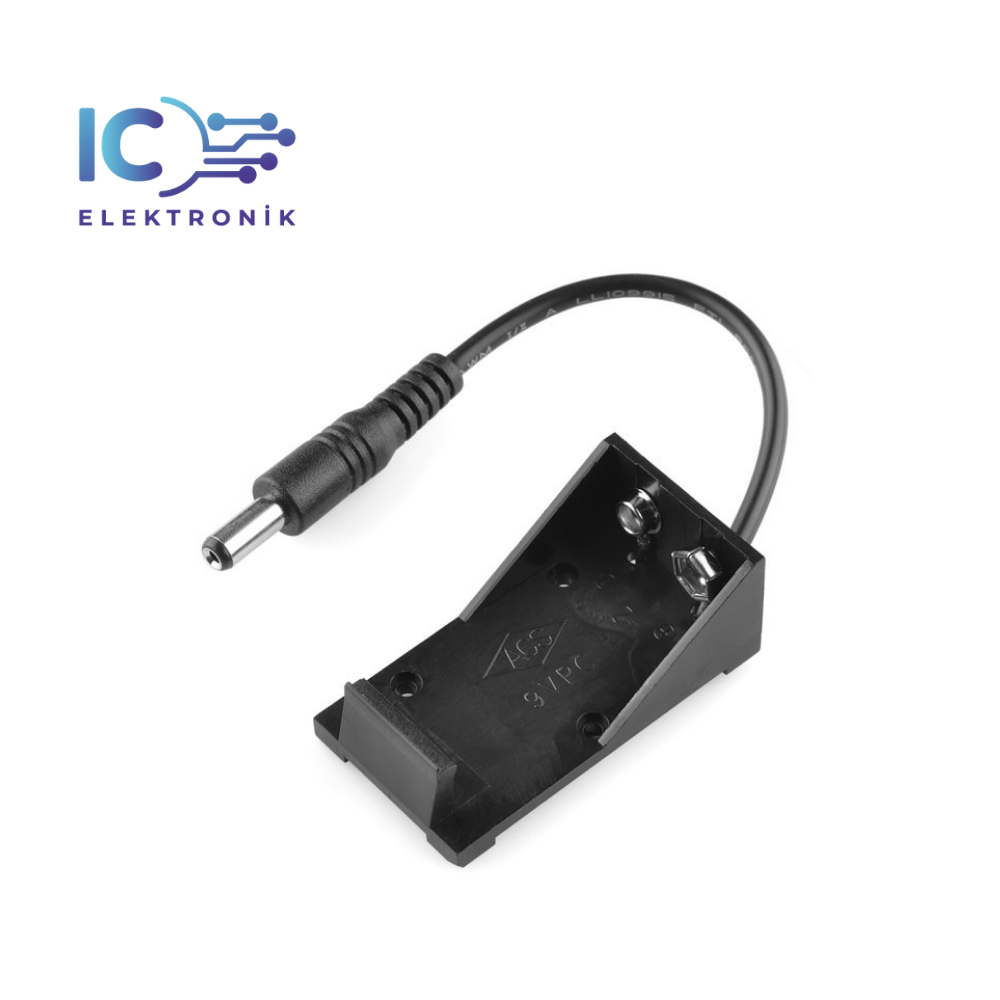 9 V Pil Yuvası (Barrel Jack Çıkışlı) - Pil Yatağı