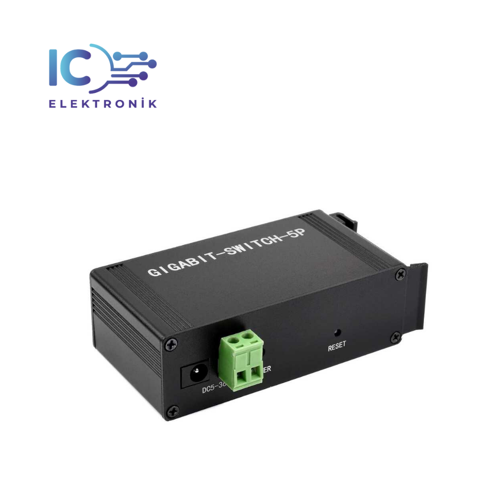 Endüstriyel 5 Port Gigabit Ethernet Switch - DIN Ray Montajlı