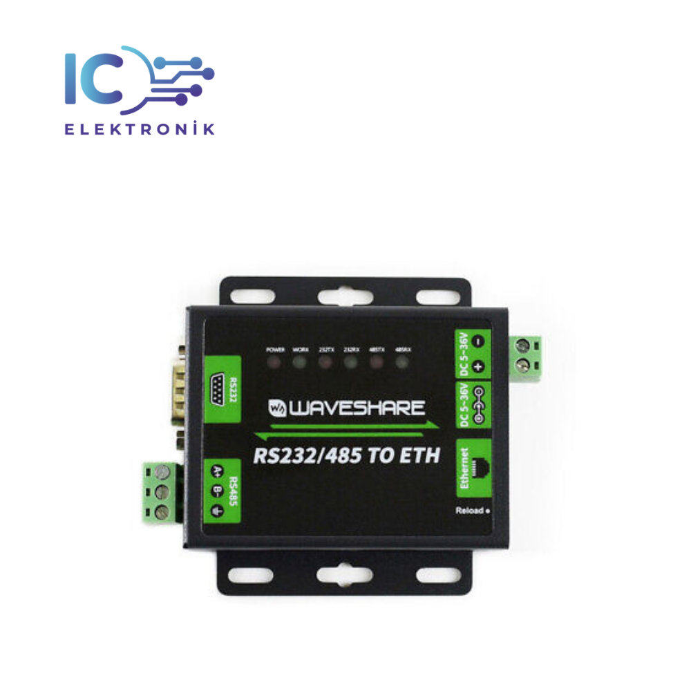 Endüstriyel RS232 / RS485 - Ethernet Dönüştürücü