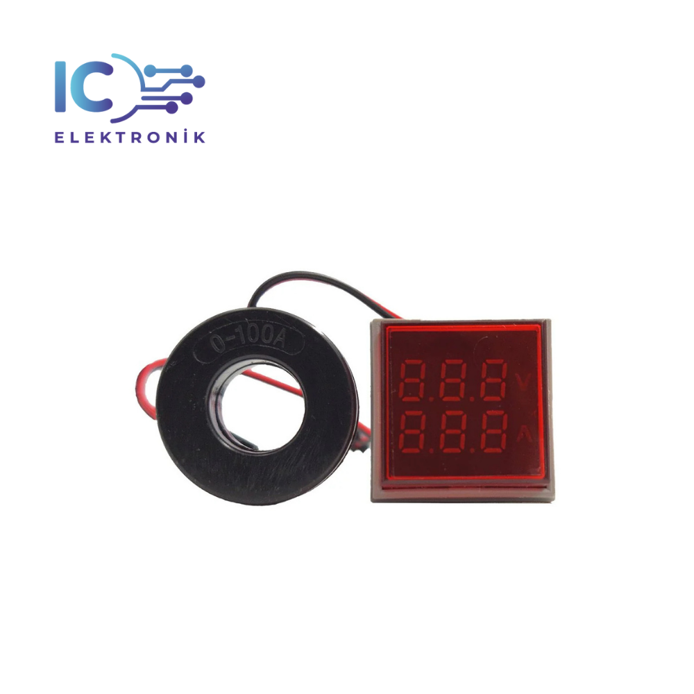 Digital Volammeter-Ampermeter Square RED (ac50-500v 0-100a)