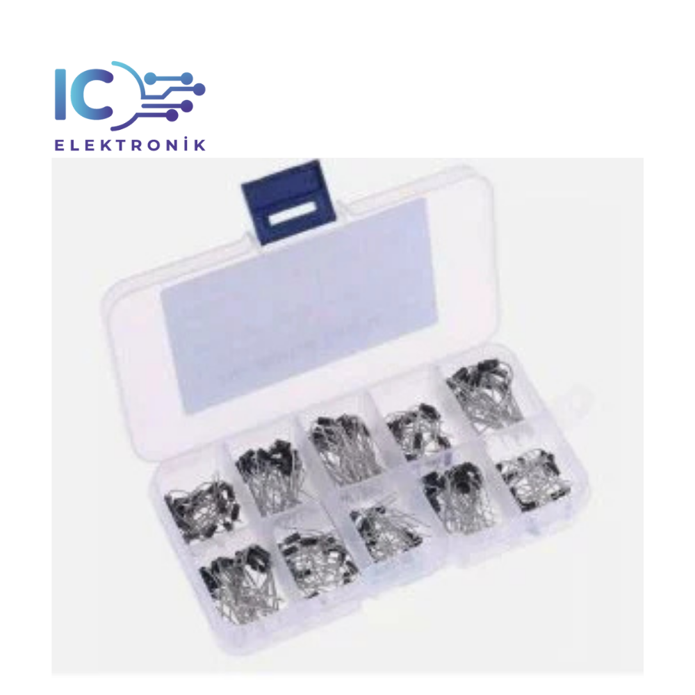 100 Piece Diode Set with 10 Different Values DO-41 Case in Transparent box