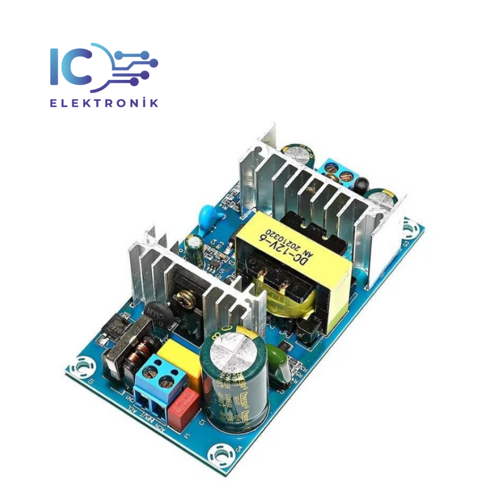 220V/AC - 12V/DC 6A Güç Kaynağı Kartı