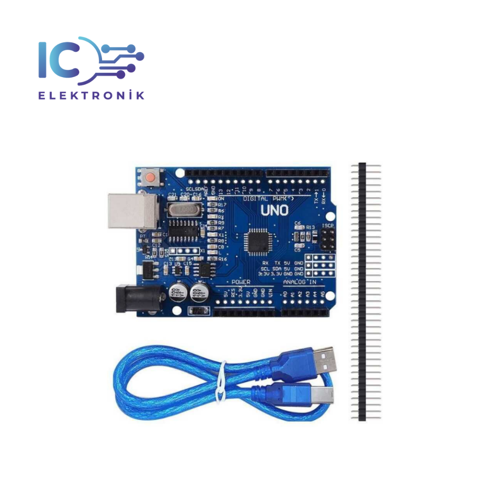 Arduino UNO R3 Klon USB Kablo Hediyeli - (USB Chip CH340)