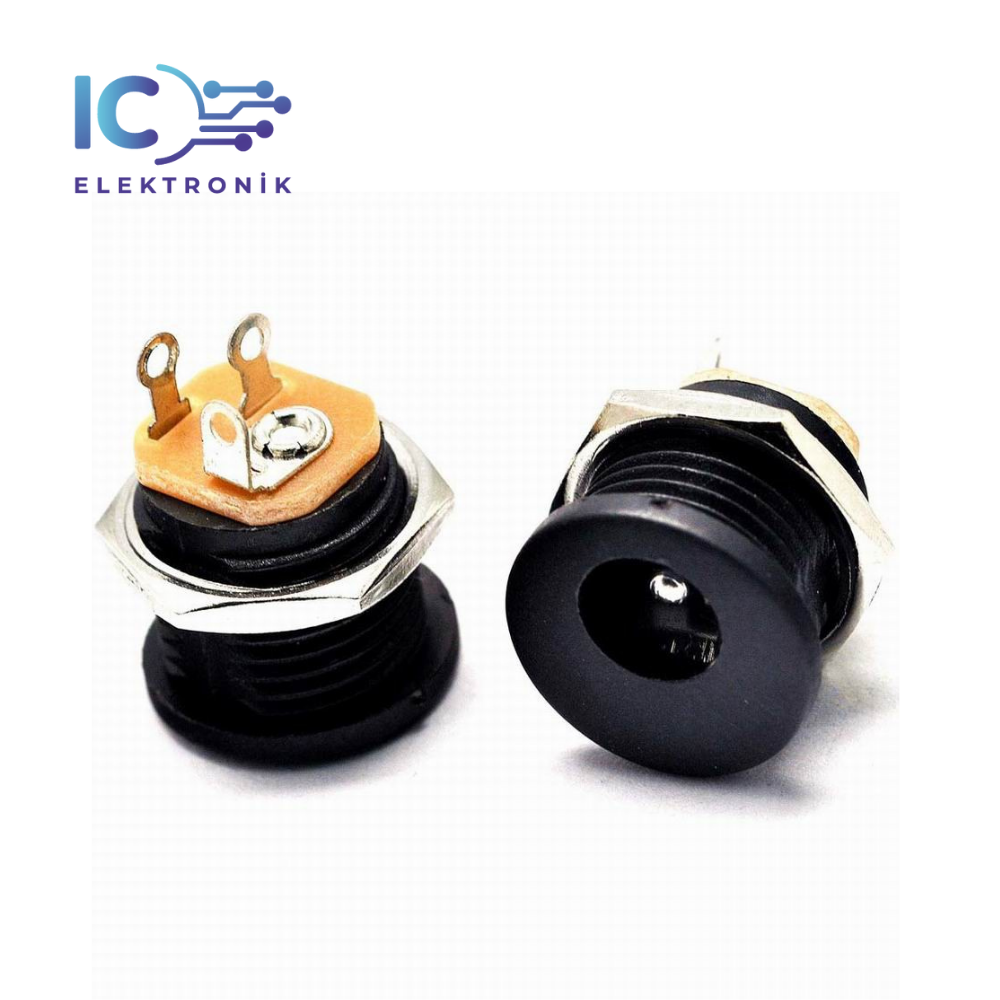 DC-022 5.5x2.1mm DC güç dişi soketli konnektör  DC fiş Jack vida somunu arayüz paneli montaj soketli konnektör