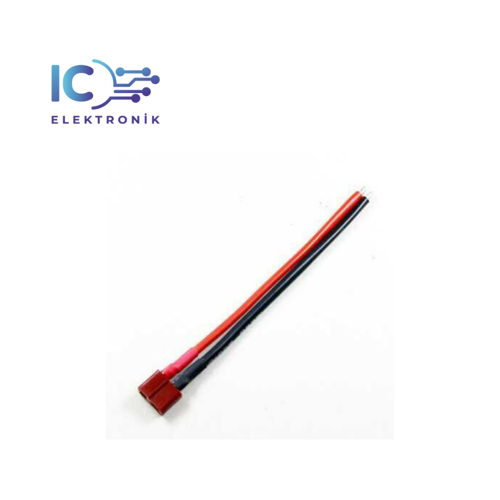 14AWG - T Plug - Deans Dişi - 10 cm Silikon Kablo