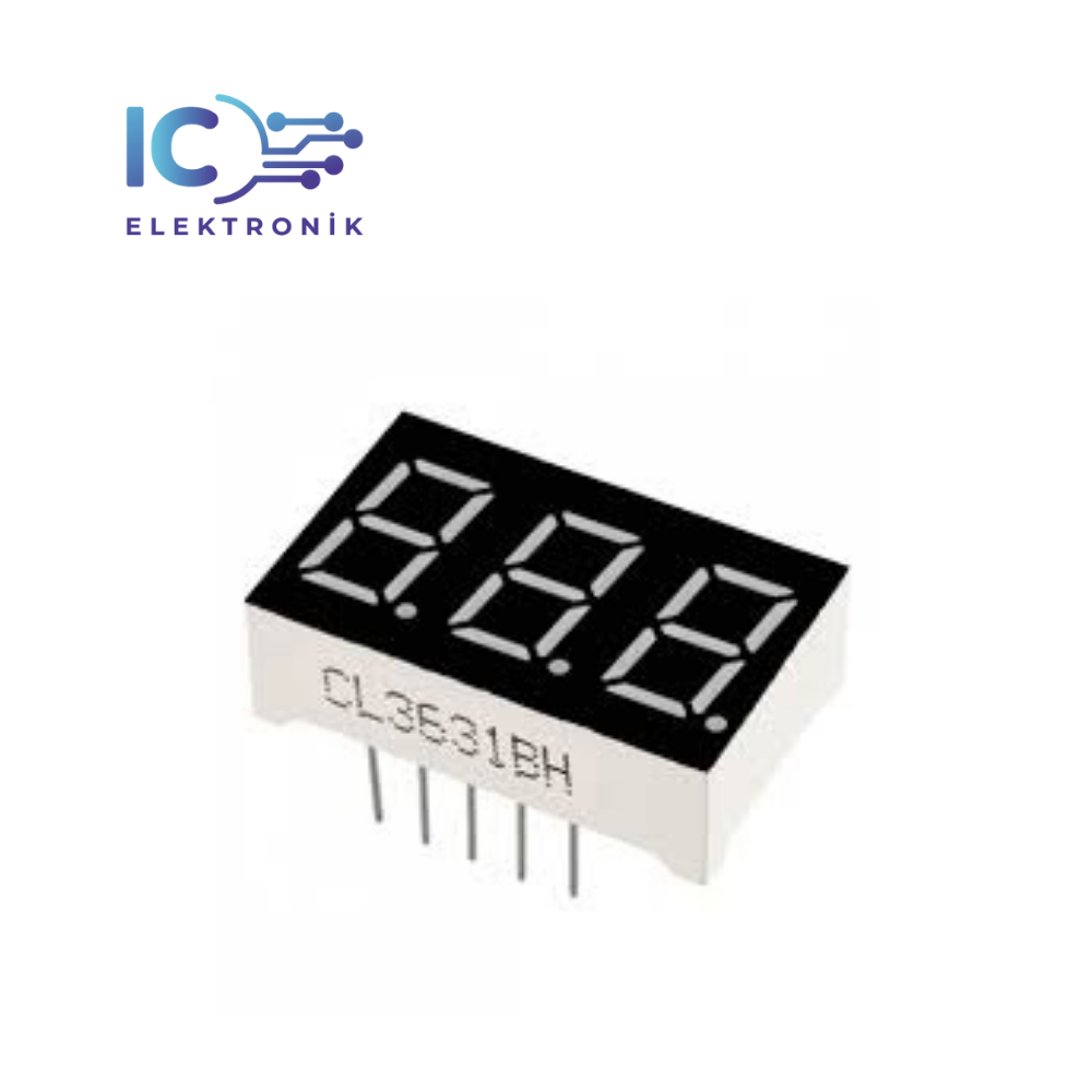 3-Way Common Anode Black Surface Display - Red  0.36 inches