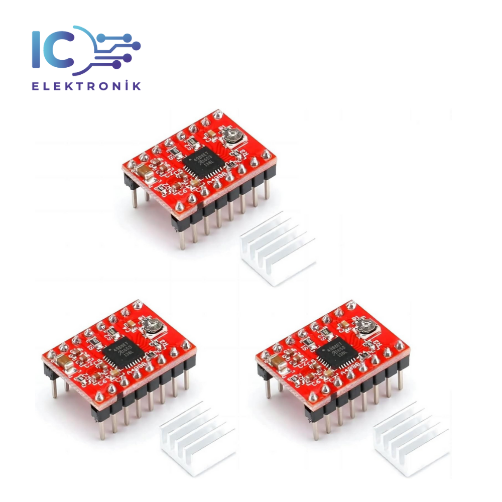 A4988 Adım Motor Sürücü Kartı (Kırmızı PCB)