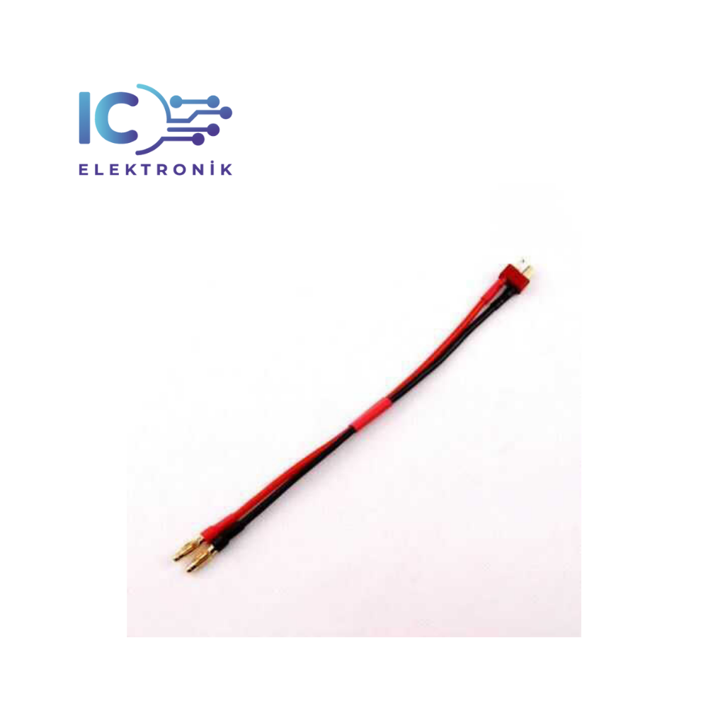 16AWG Banana - T Plug Erkek Dönüştürücü Kablo - 21 cm