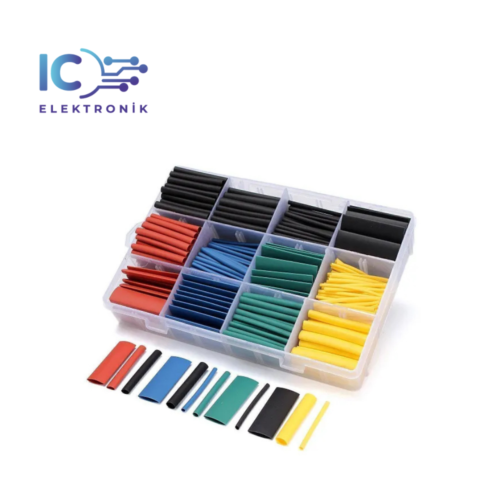 Boxed Heat Shrinkable Tubing Set 530 Pieces 8 Sizes 5 Colors
