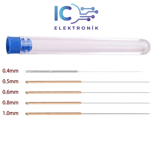 Nozzle temizleme iğnesi 0,8mm golden (her tüpte 10 adet)