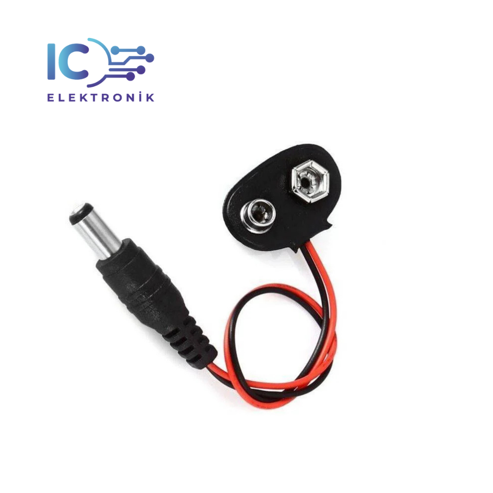 Arduino Uyumlu Jaklı 9v Pil Bağlantı Kablosu