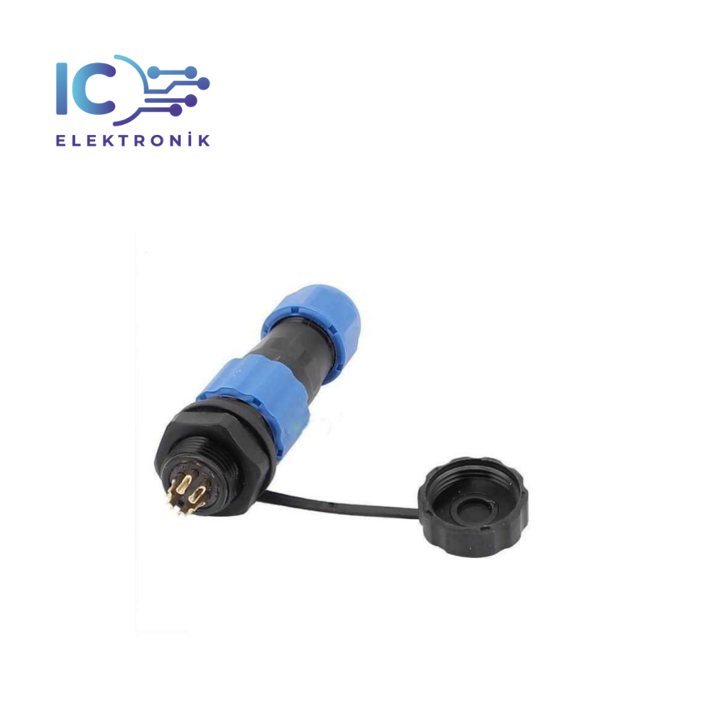 SD16 6 Pin 16mm Su Geçirmez Konnektör Takımı - Panel Tipi