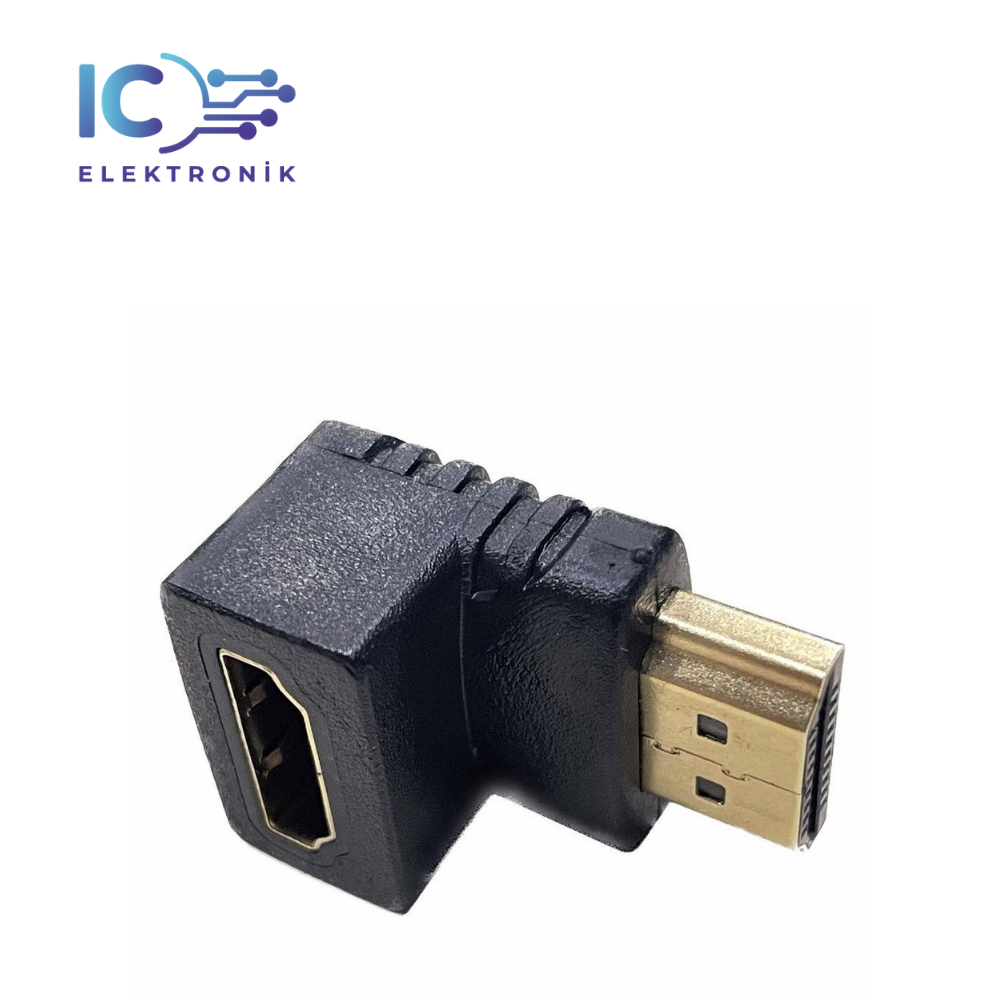 90° HDMI to HDMI Erkek-Dişi (M2F) Dönüştürücü Çevirici