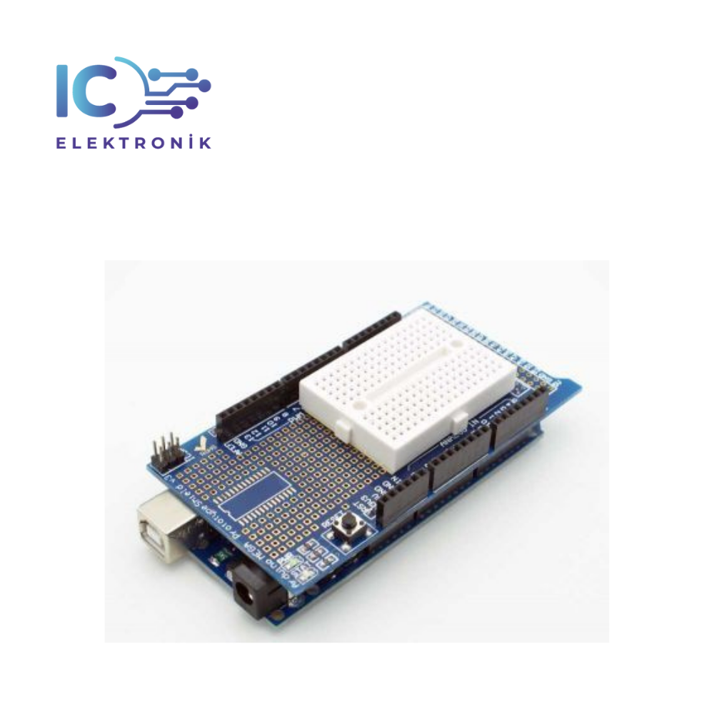 Mini Breadboardlu Arduino Mega 2560 R3 Proto Shield Kiti