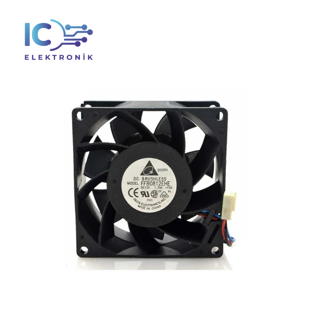 FFB0812EHE 80X80X38 FAN 12V   1,35 A (3KABLO)